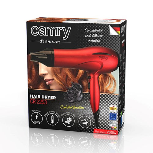 Camry Hair Dryer 2600W with Concentrator and Diffuser CR 2253