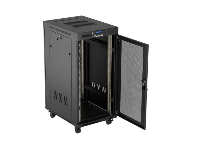 Lanberg Rack Installation Cabinet 24U 600x800 Black Perforated Door