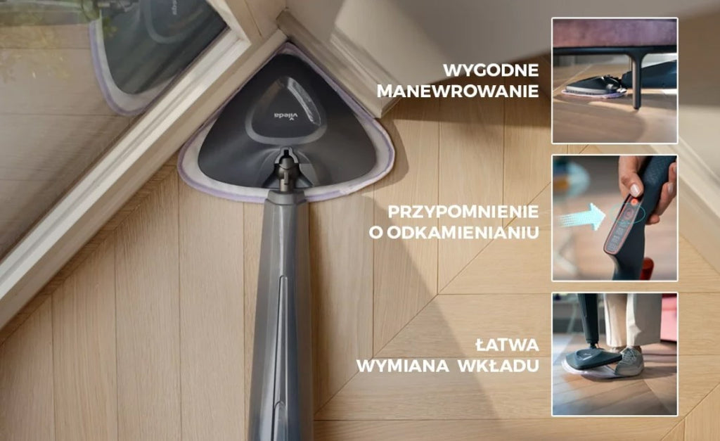 VILEDA Steam Plus Pro Steam Mop, 1550W, 0.4 L Capacity, 34000 g