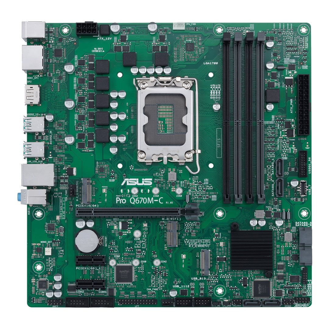 ASUS Pro Q670M-C-CSM Motherboard Micro ATX LGA1700 Q670 USB-C Gen1 USB 3.2 Gen 1 Gen 2 Gigabit LAN HD Audio 90MB19E0-M0EAYC