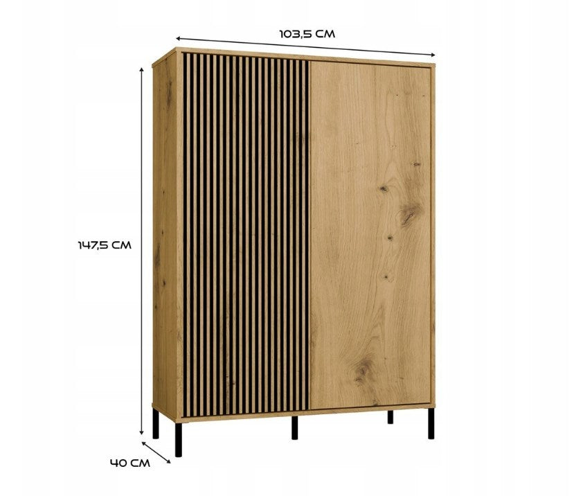 KAMARO 2DD SLIM/THICK OAK DISPLAY CABINET