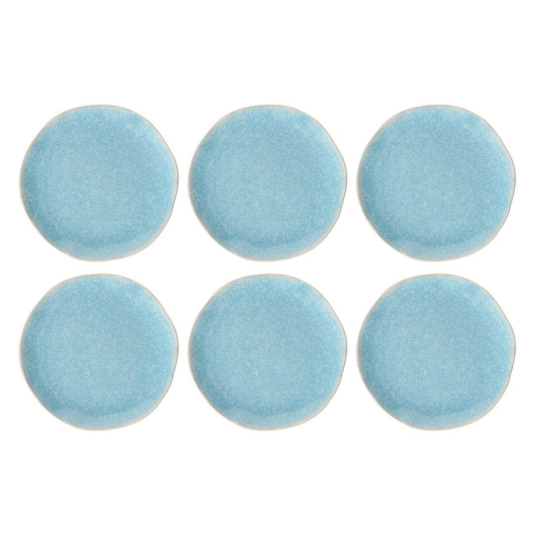 ROSE&TULIPANI CONCERTO FUSE AZZURRO Set of 6 Salad Plates 22 cm
