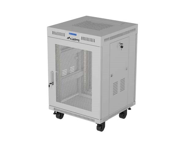 Lanberg Floor Standing Rack Cabinet 15U Grey FF01-6815-23SL - 1200 kg Capacity, Perforated Door, Key Lock