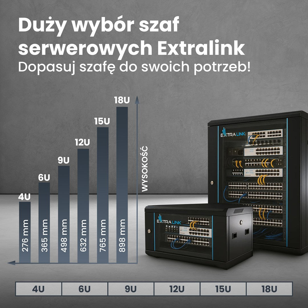 Extralink Rackmount Cabinet 6U 600x450 Black Wall Mounted