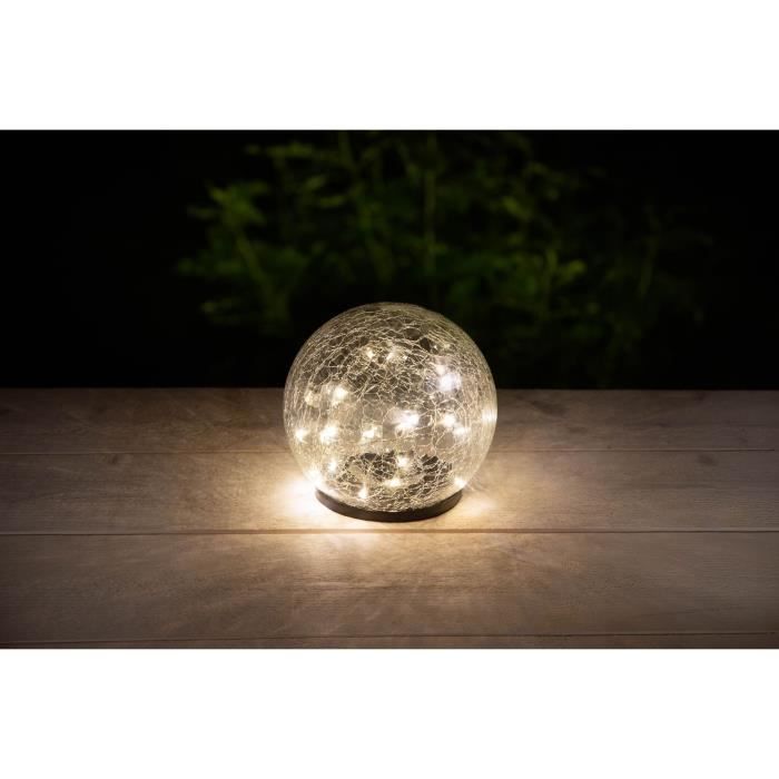 GALIX Solar Sphere - Shattered Glass Effect - Ø 15 cm - 25 White LEDs