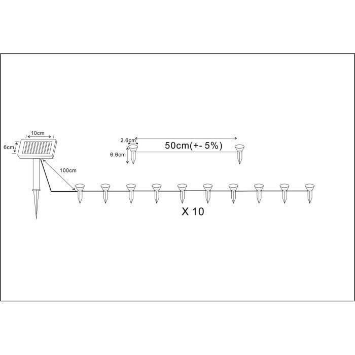 GALIX Solar String Lights - 10 White LEDs - 5 m - 0.5W - 100 Lumens