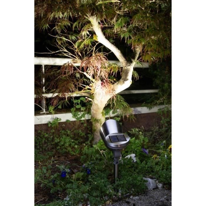 GALIX Solar Spotlight - Brushed Stainless Steel - 0.29W - 30 Lumens - Outdoor