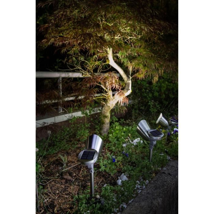 GALIX Solar Spotlight - Brushed Stainless Steel - 0.29W - 30 Lumens - Outdoor