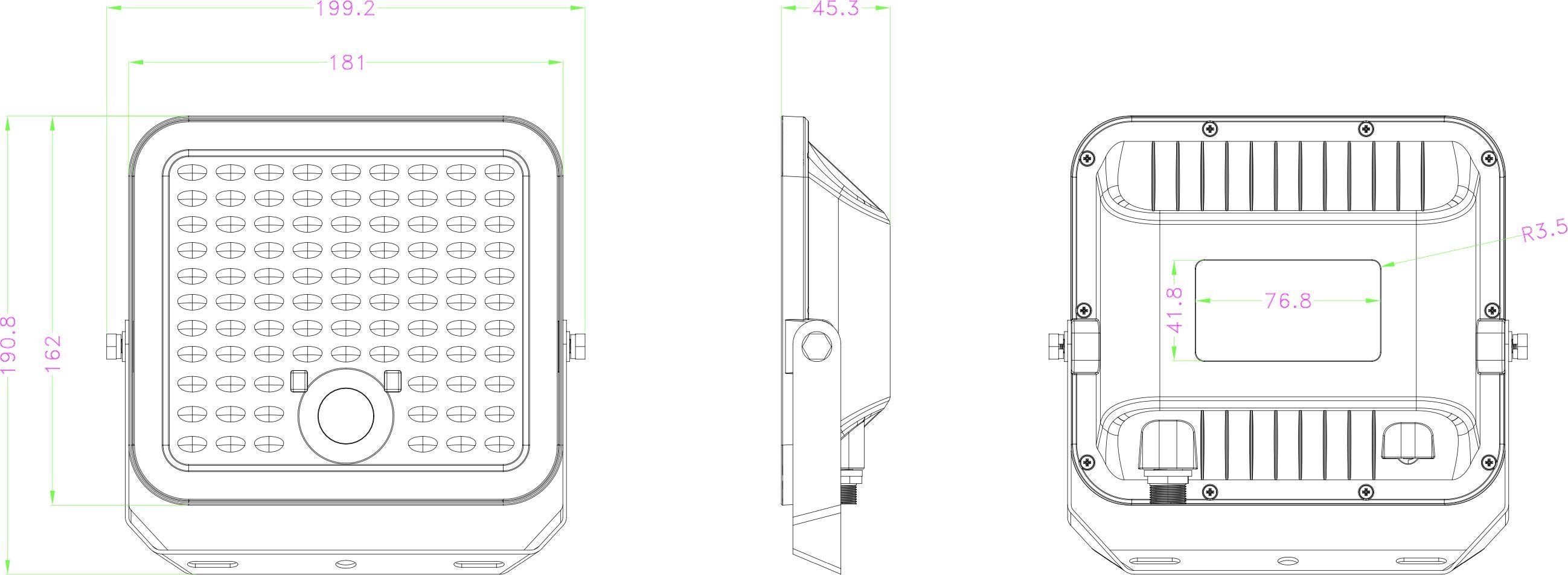 GALIX Solar LED Floodlight - G2612 - 2000 Lumens - Motion Detector