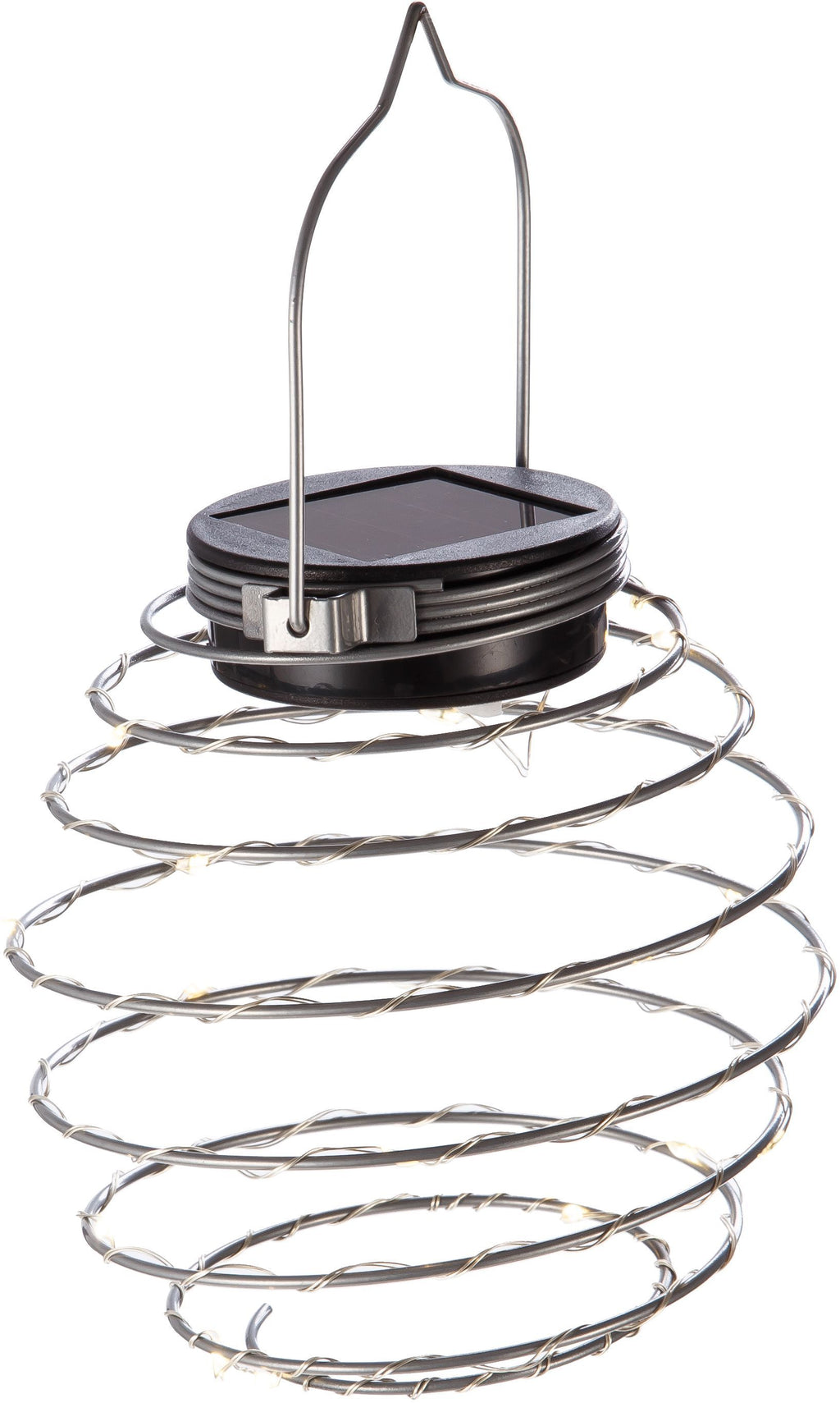 Set of 2 Solar Spiral Pendant Lights - GALIX - G2619 - Height 18.2 cm - Diameter 12 cm - 16 Micro LEDs -