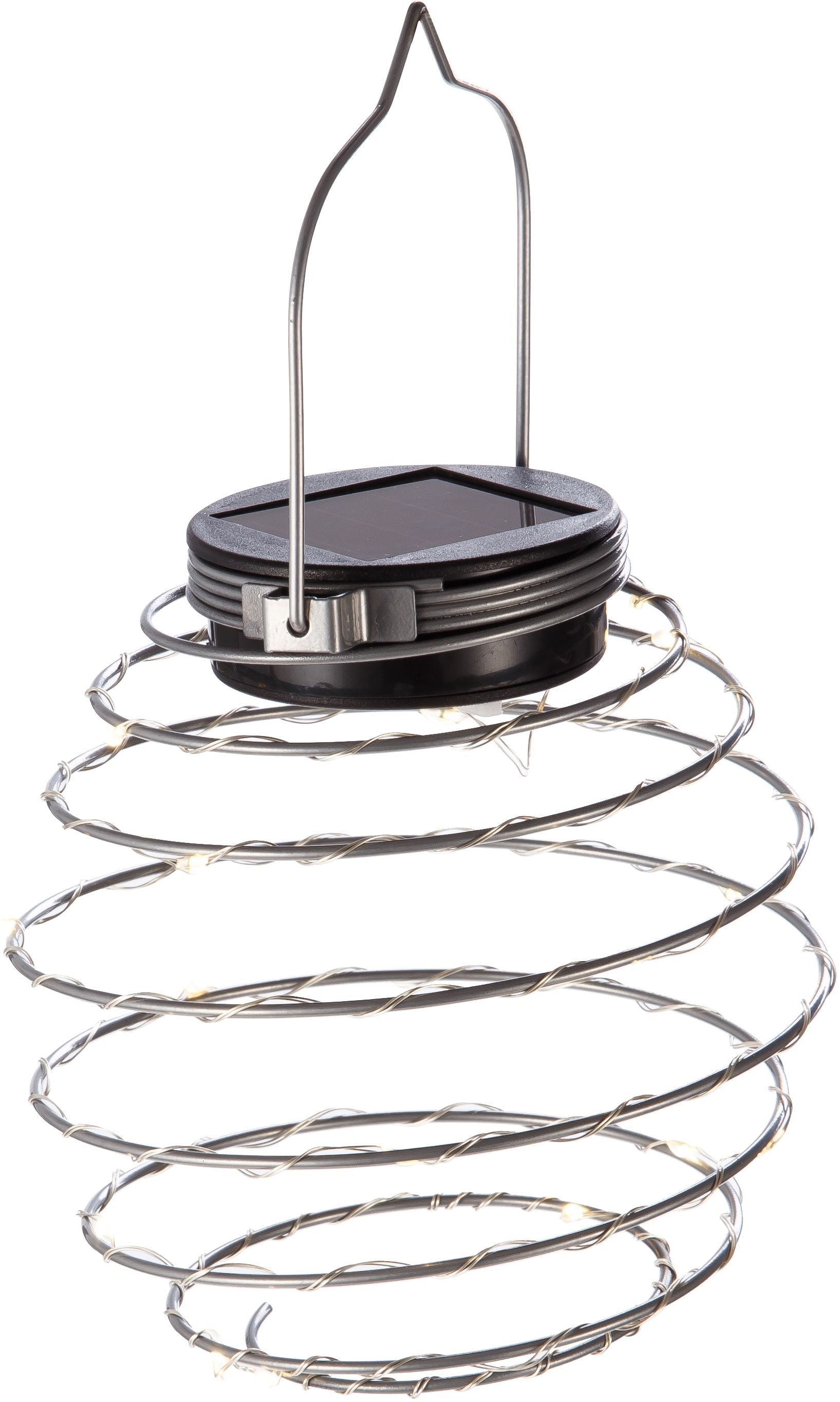 Set of 2 Solar Spiral Pendant Lights - GALIX - G2619 - Height 18.2 cm - Diameter 12 cm - 16 Micro LEDs -