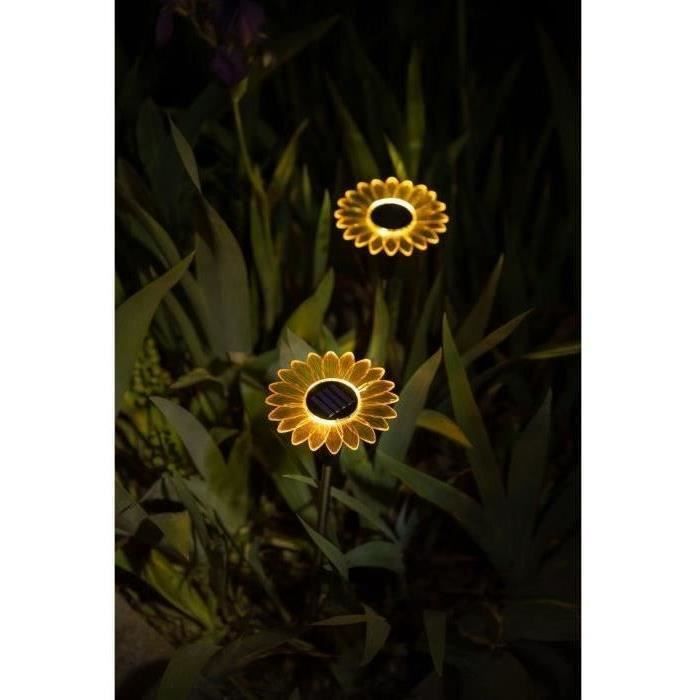 GALIX G4460 Solar Light Decoration - Sunflower Shape - H44cm - 2 White SMD LEDs