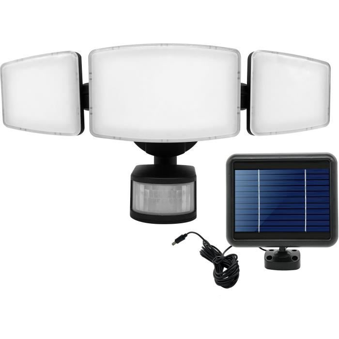 GALIX Solar Spotlight - 3-Head - 1000 Lumens - Motion Detector - Outdoor 1000LM