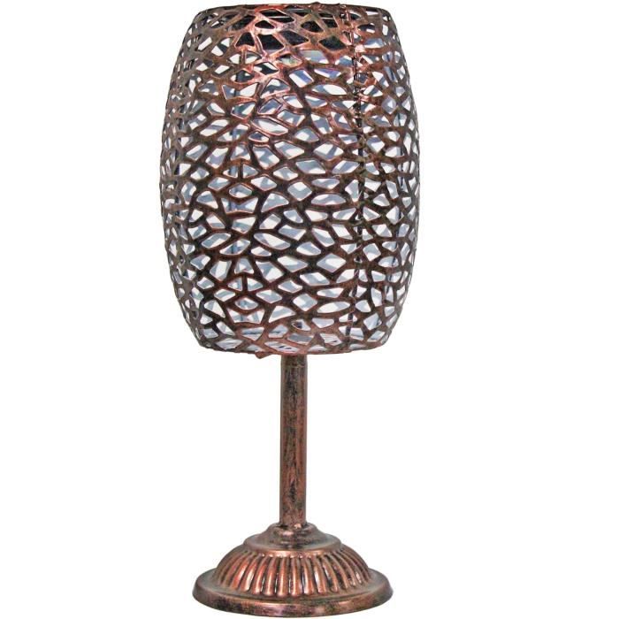 GALIX Solar Lantern - G2003 - Copper-colored Metal - 10 Lumen White LED - H35 cm