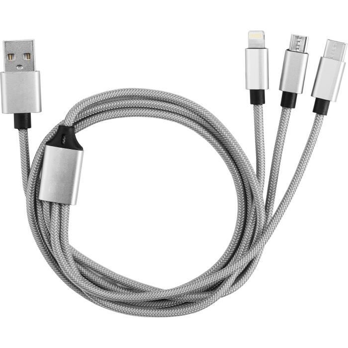 GAO Travel Kit - 3-in-1 - 1 m Cable, Wall and Car Charger