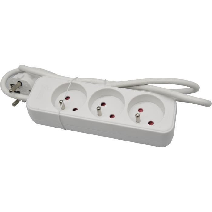 GAO Household Power Strip - 3 x 2P+E Sockets - Child Protection - NF Compliant