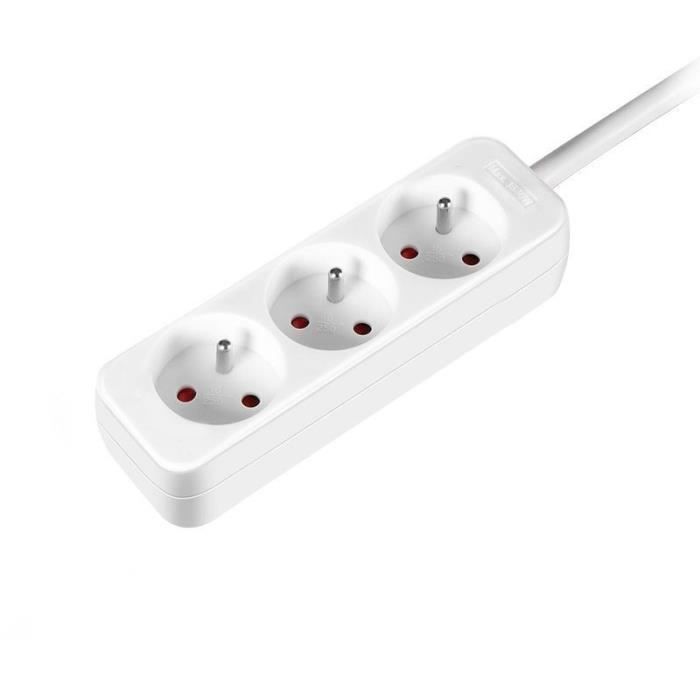 GAO Household Power Strip - 3 x 2P+E Sockets - Child Protection - NF Compliant