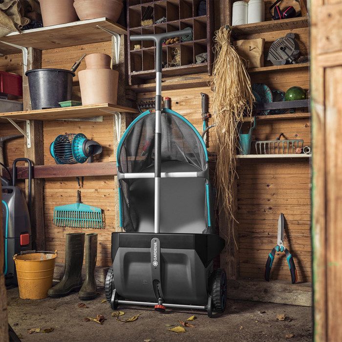 GARDENA Leaf Collector - 3565-20 | Working width: 49 cm, 90 L collection bin, Leaf collector, Sweeper
