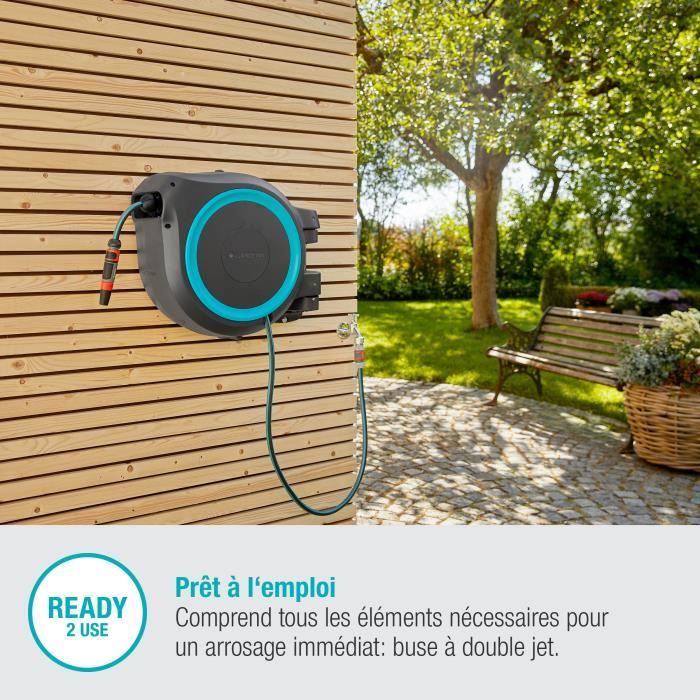 GARDENA Automatic Hose Reel - RollUp L - 30 m Length - 13 mm Diameter - Wall-Mounted