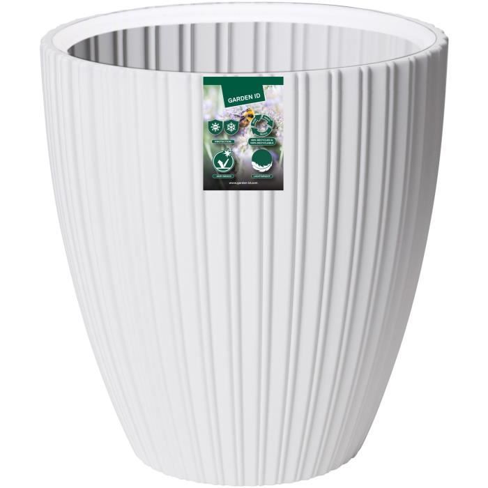 Flower pot - GARDEN ID - Fancy - 40 x 42 cm - For garden, balcony or indoor use - White