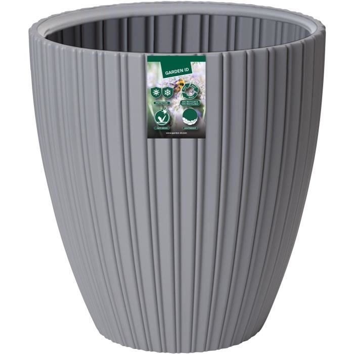 GARDEN ID Fancy Flower Pot - 40 x 42 cm - For garden, balcony or indoor use - Light grey