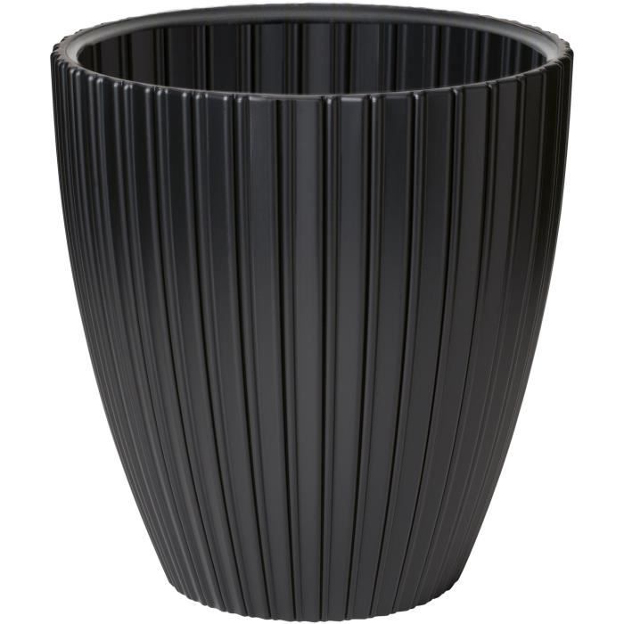 GARDEN ID Flower Pot - Fancy - 40 x 42 cm - Black - For garden, balcony or indoor use