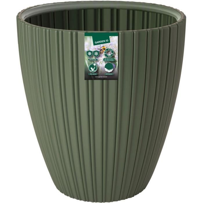GARDEN ID Flower Pot - Fancy - 40 x 42 cm - Lime green - For garden, balcony or indoor use