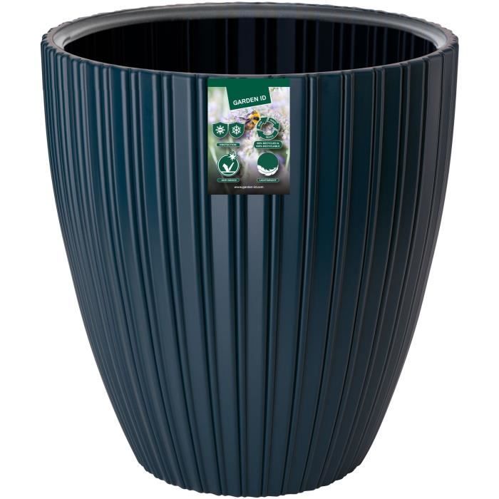 GARDEN ID Flower Pot - Fancy - 40 x 42 cm - Petrol blue - For garden, balcony or indoor use