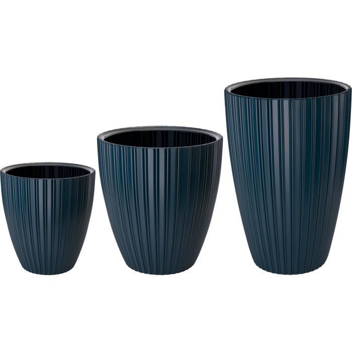 GARDEN ID Flower Pot - Fancy - 40 x 42 cm - Petrol blue - For garden, balcony or indoor use