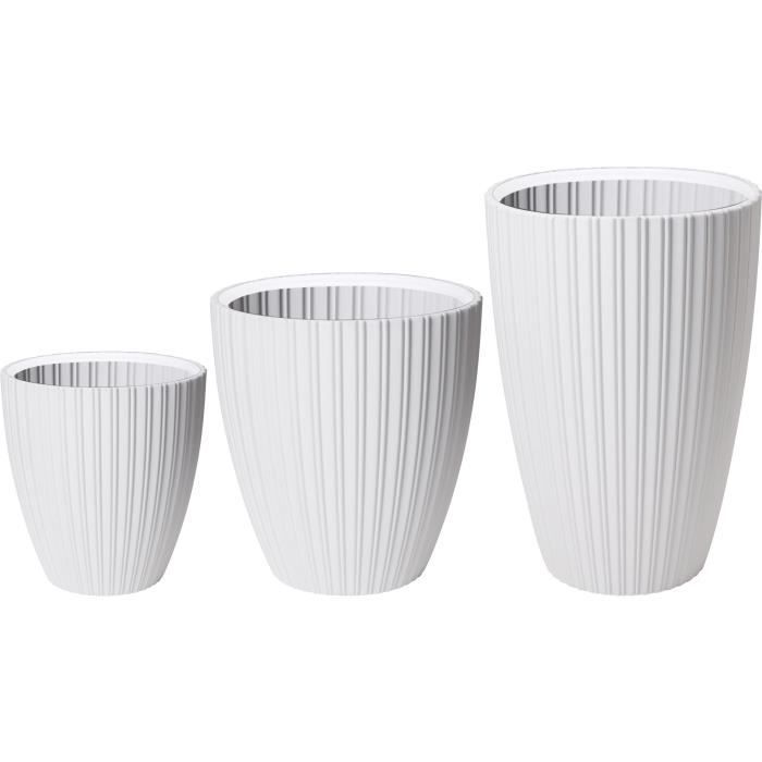 GARDEN ID Flower Pot - Fancy - 40 x 58 cm - White - For garden, balcony or indoor use