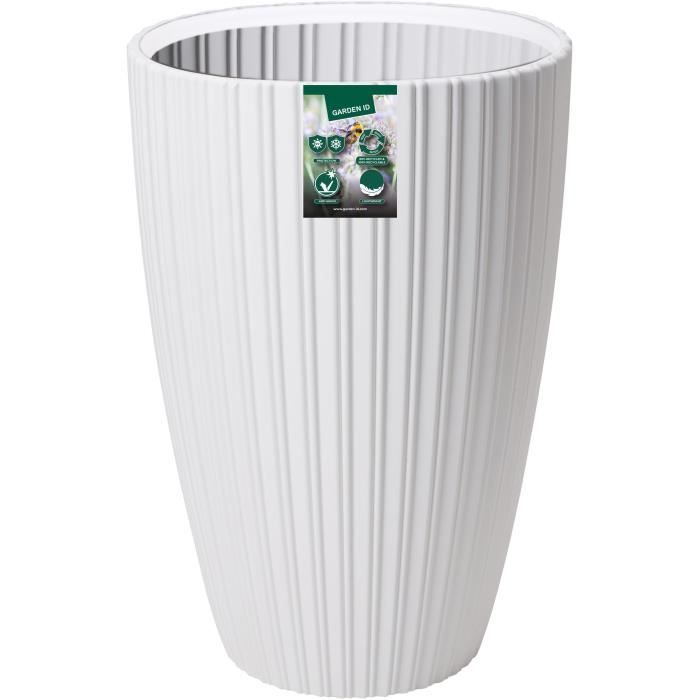 GARDEN ID Flower Pot - Fancy - 40 x 58 cm - White - For garden, balcony or indoor use