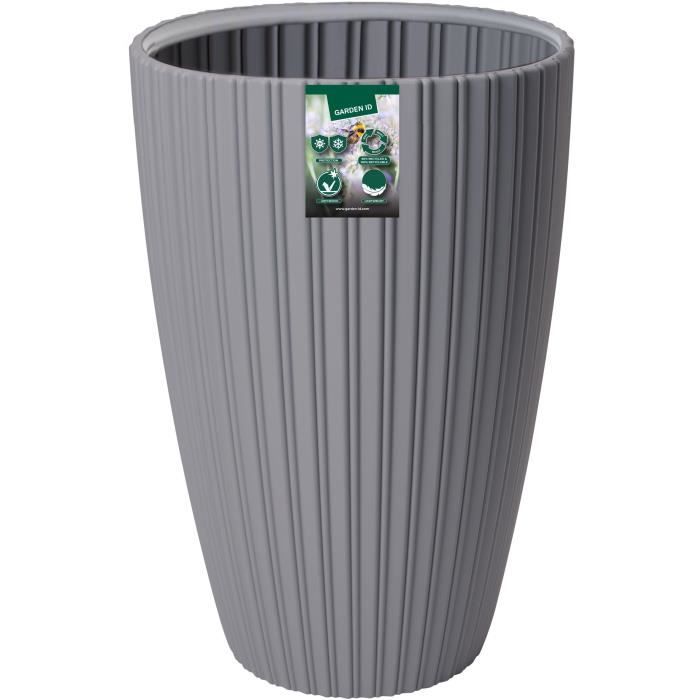 Flower pot - GARDEN ID - Fancy - 40 x 58 cm - For garden, balcony or indoor use - Light grey