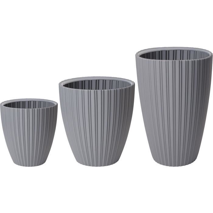 Flower pot - GARDEN ID - Fancy - 40 x 58 cm - For garden, balcony or indoor use - Light grey