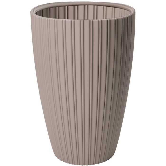 Flower pot - GARDEN ID - Fancy - 40 x 58 cm - For garden, balcony or indoor use - Taupe