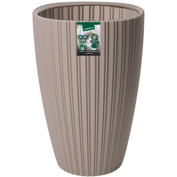 Flower pot - GARDEN ID - Fancy - 40 x 58 cm - For garden, balcony or indoor use - Taupe