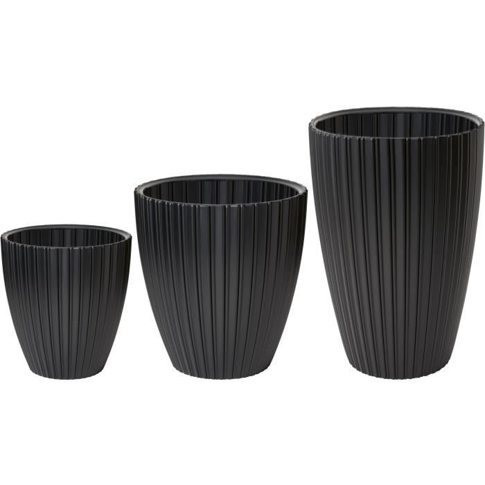 Flower pot - GARDEN ID - Fancy - 40 x 58 cm - For garden, balcony or indoor use - Black