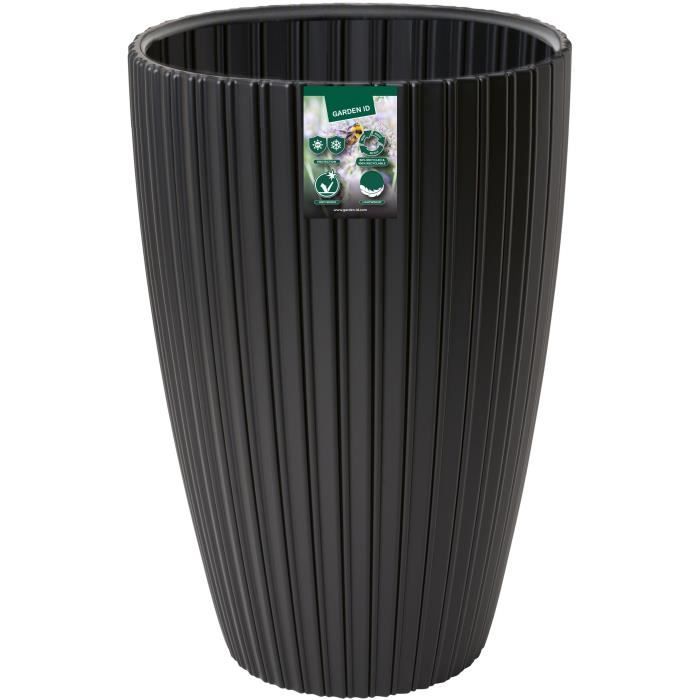 Flower pot - GARDEN ID - Fancy - 40 x 58 cm - For garden, balcony or indoor use - Black