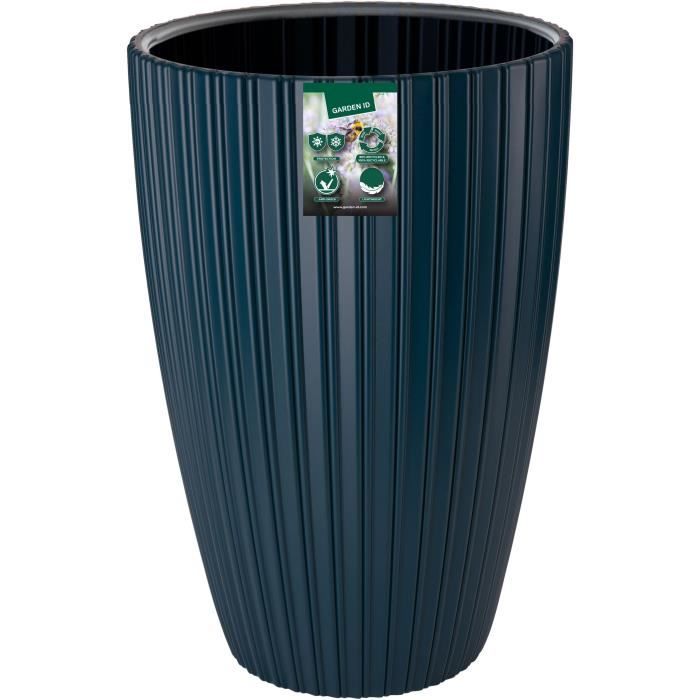 Flower pot - GARDEN ID - Fancy - 40 x 58 cm - For garden, balcony or indoor use - Petrol blue