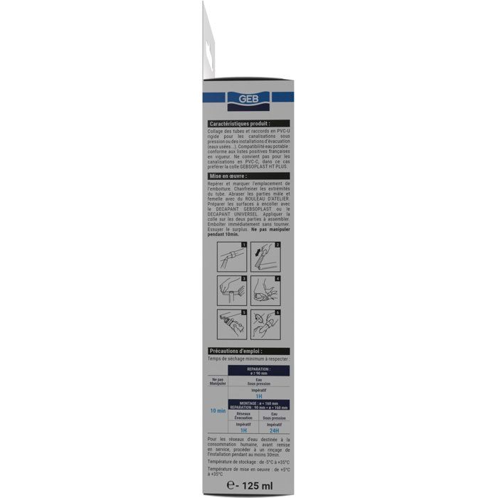 GEB Gebsoplast Gel Plus PVC Adhesive - 125 ml - For Rigid PVC Systems