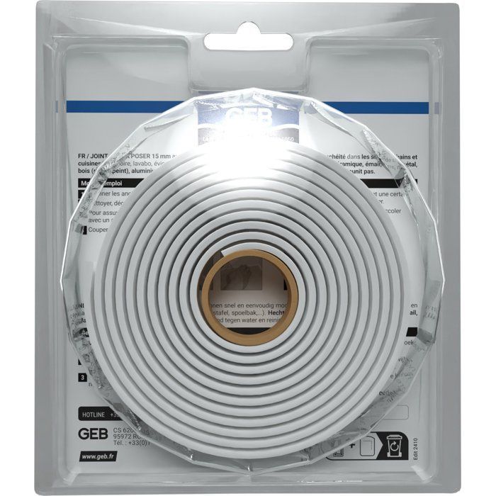 GEB Ready-to-Install Joint - Width 15 mm x 3.35 m - White
