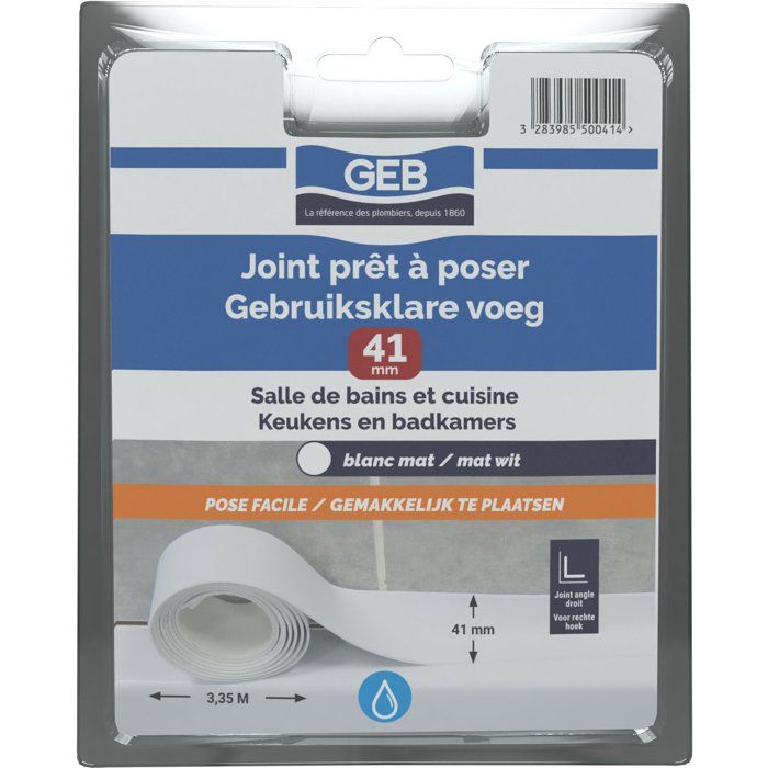GEB Ready-to-Install Joint - Width 41 mm x 3.35 m - White
