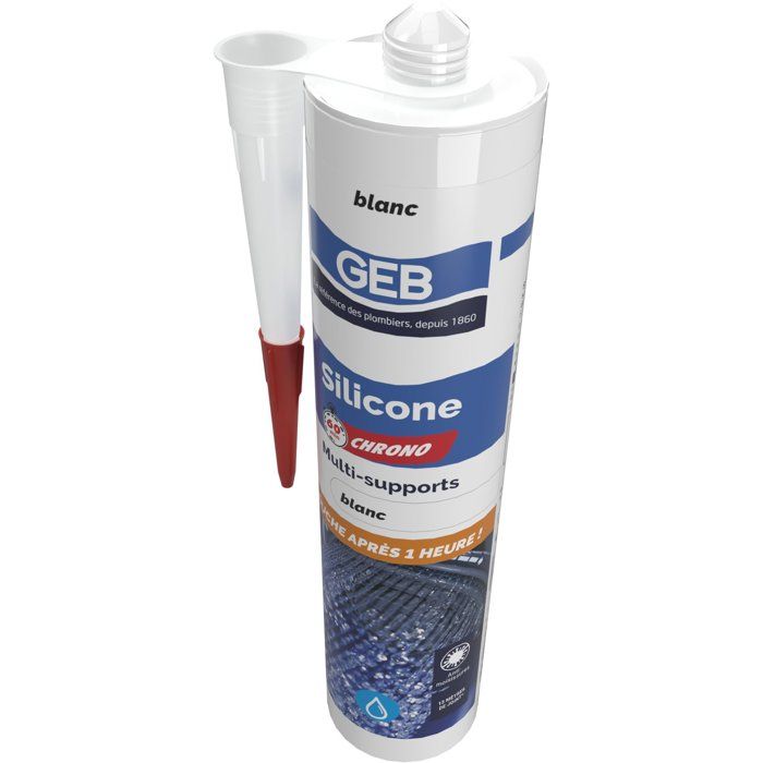 GEB Multi-Surface Sanitary Silicone - 60 Chrono - White - 280 ml