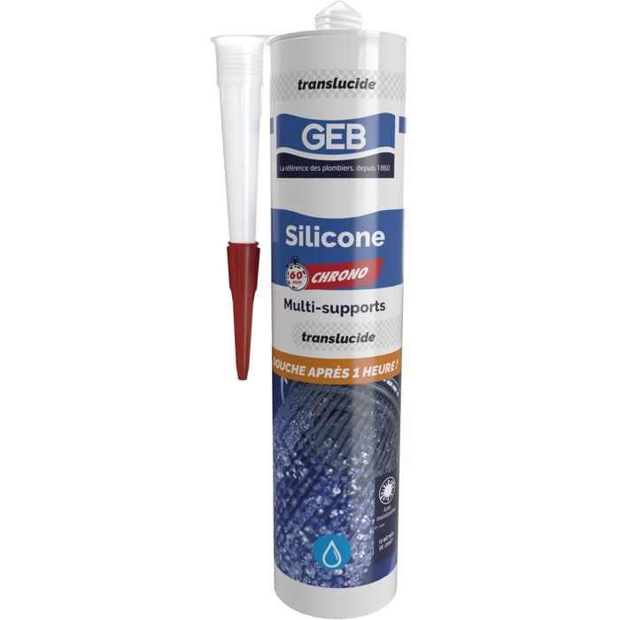 GEB Multi-Surface Sanitary Silicone - 60 Chrono - Translucent - 280 ml
