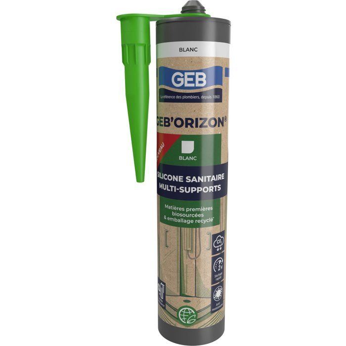 Silicone sanitaire Multi-supports - GEB'ORIZON - GEB - Blanc - 310 ml