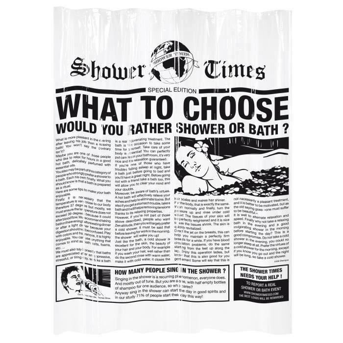 GELCO Shower Curtain 180 x 200 cm - Black PEVA