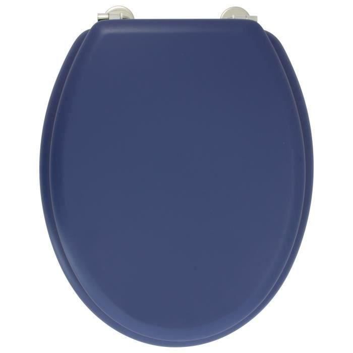 GELCO DESIGN Dolce Toilet Seat - Molded Wood - Navy Blue - Stainless Steel Hinges
