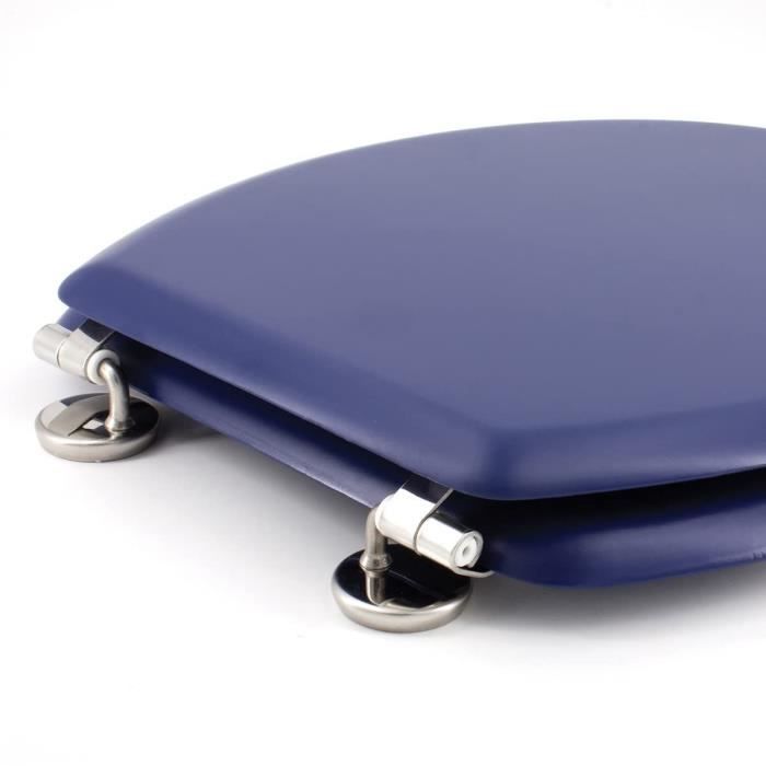 GELCO DESIGN Dolce Toilet Seat - Molded Wood - Navy Blue - Stainless Steel Hinges