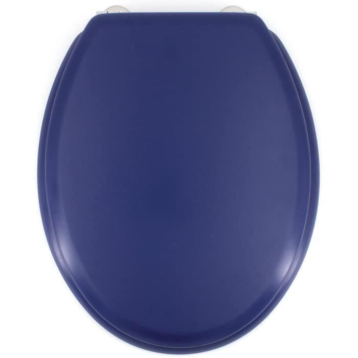 GELCO DESIGN Dolce Toilet Seat - Molded Wood - Navy Blue - Stainless Steel Hinges