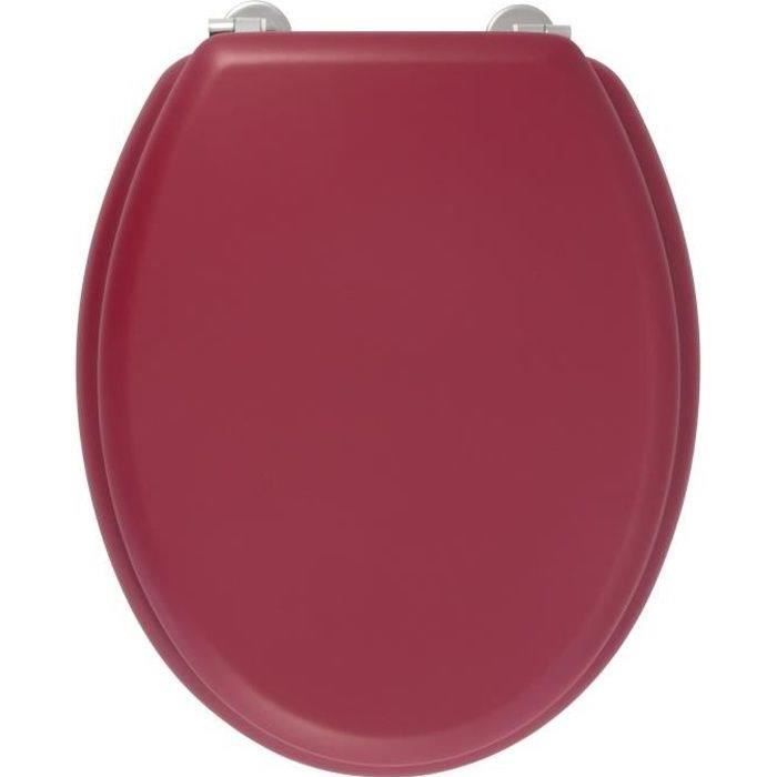 GELCO DESIGN Dolce Toilet Seat - Molded Wood - Cardinal Red - Stainless Steel Hinges