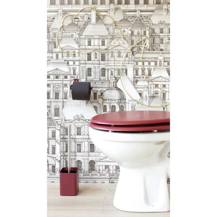 GELCO DESIGN Dolce Toilet Seat - Molded Wood - Cardinal Red - Stainless Steel Hinges